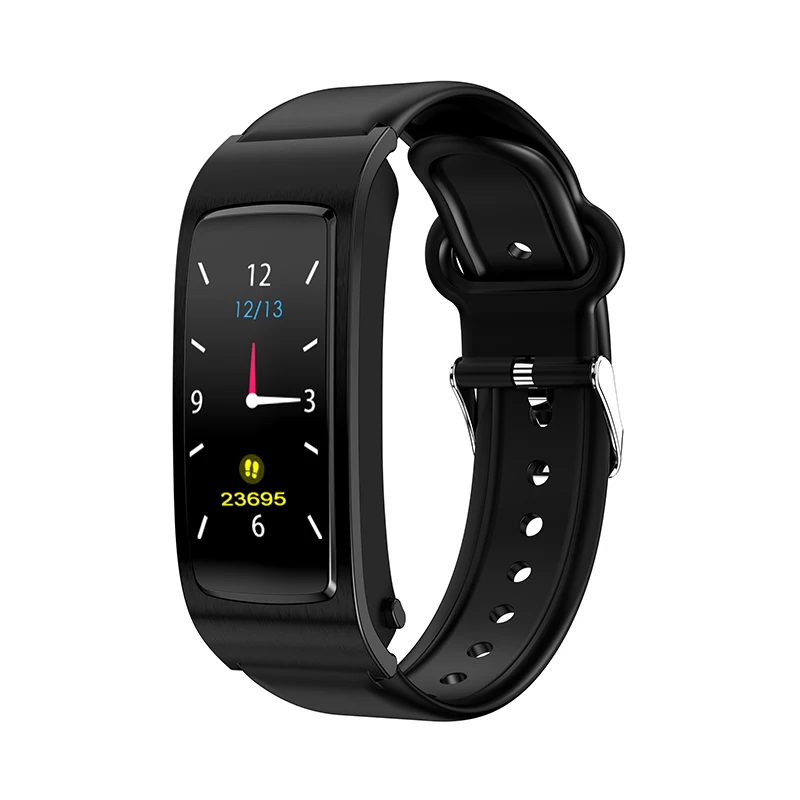 Silicone strap K11 Bluetooth наушники Смарт часы с Браслет «микрофон» Полный сенсорный экран насыщение кислородом часы группа музыкальный плеер - Цвет: Silicone strap