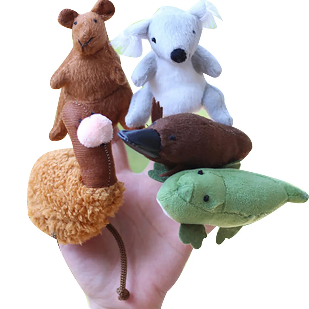 5 шт. рождественские игрушки Мини Маленькие животные плюшевая кукла на палец пара родитель-ребенок игрушка BJStore