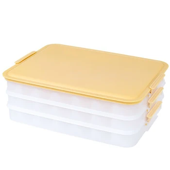 

Household Quick-frozen Dumplings Storage Box Refrigerator Egg Sealed Fresh-keeping Box Multi-layer Tray Dumpling Box 3 Color