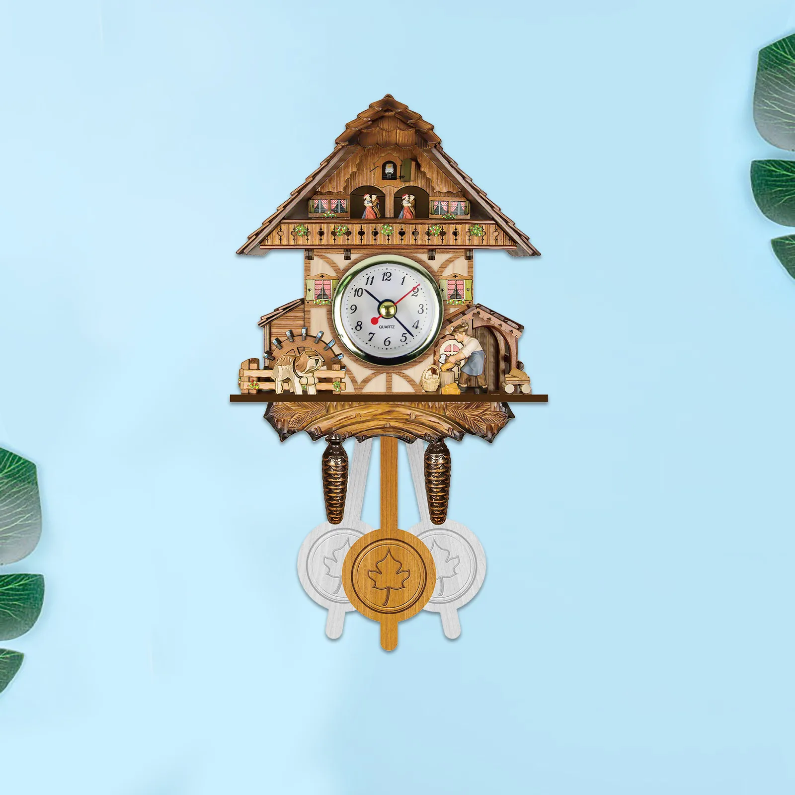 Cuckoo Cuckoo Wall Clock Chime Alarm Clock Retro Clock Wooden Living