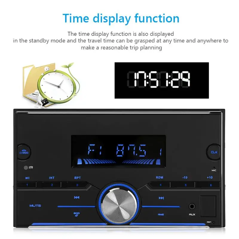 2 Din Autoradio Bluetooth Car Stereo MP3 Auto Multimedia Player Aux FM Input Radio Receiver 4*25W LCD Screen