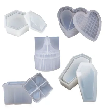 

Storage Boxes Collections Silicone Mold DIY Different Type Crystal Epoxy Resin Mould Gift Box Jewelry Accessories Tools