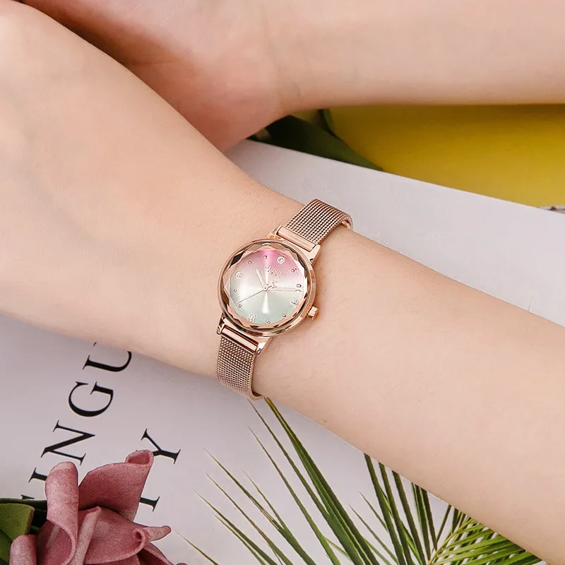 

Julius Female Students Watch Fashionable Watch Trend Rainbow Surface Waterproof Quartz Watch Ja-999