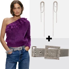 Трендовые очаровательные серьги с кристаллами ZA и ZA Dorp для женщин, корейские серьги, элегантный друг/подарок для сестры, свадебный ювелирный набор