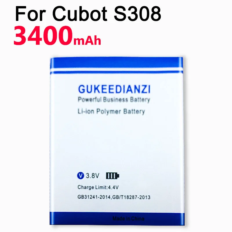 GUKEEDIANZI 3400 мАч S308 батарея для Cubot S308 мобильный Замена литий-ионный полимерный аккумулятор