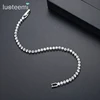 LUOTEEMI Bezel Setting Round CZ Tennis Bracelet Delicate Cubic Zirconia Minimalism Charm CZ Bracelets for Women Party Jewelry 4