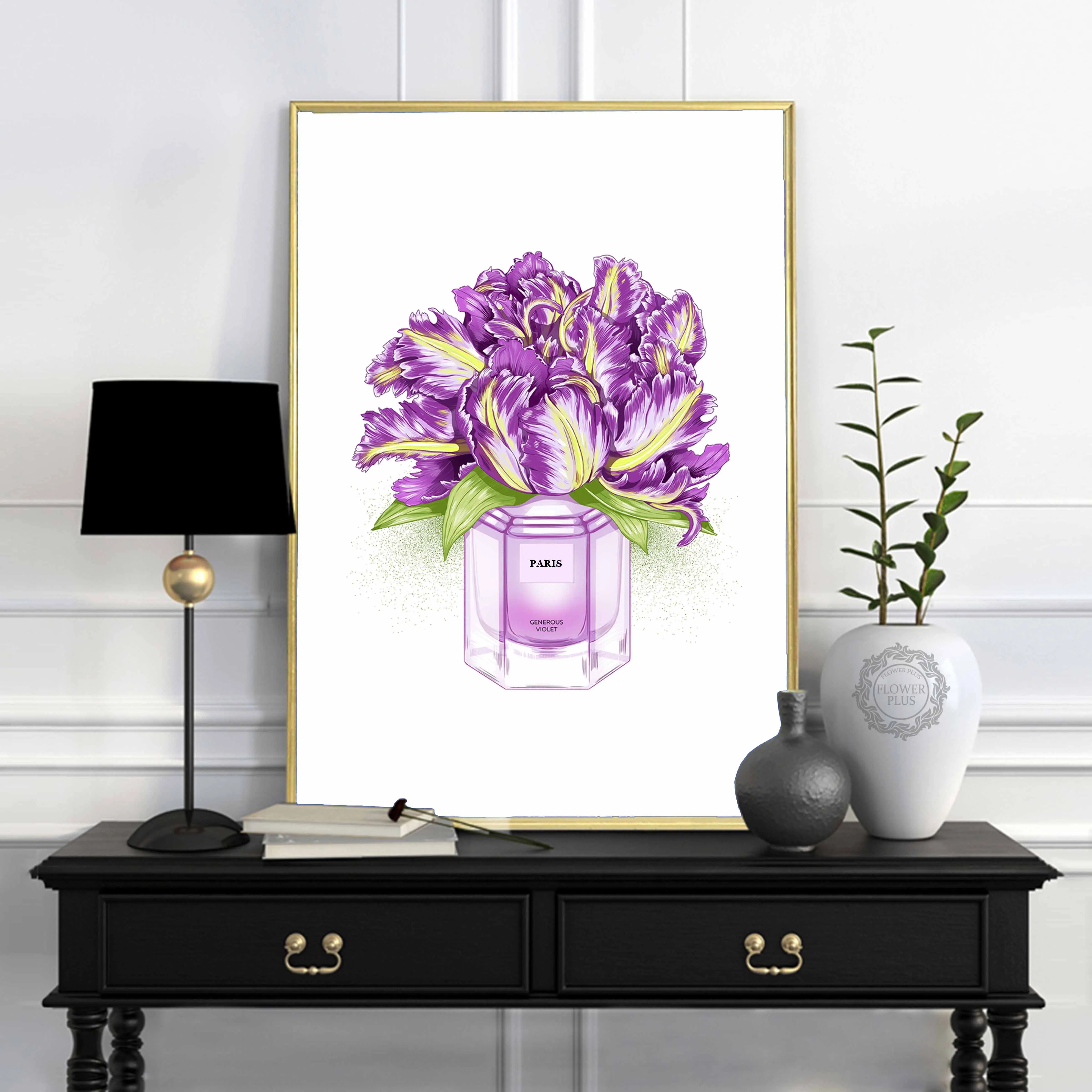 

Perfume Rose Peony Flower Wall Art Canvas Painting Nordic Posters And Prints Watercolor Wall Pictures For Living Room Wall Decor