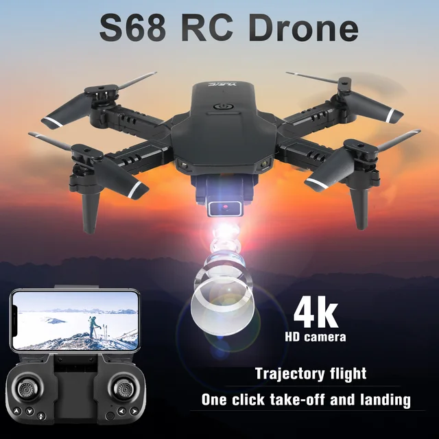 S68 RC Drone with Camera 4K Wifi FPV Dual Camera Drone Mini Folding Quadcopter for Kid with Gravity Sensor Control Headless Mode 2