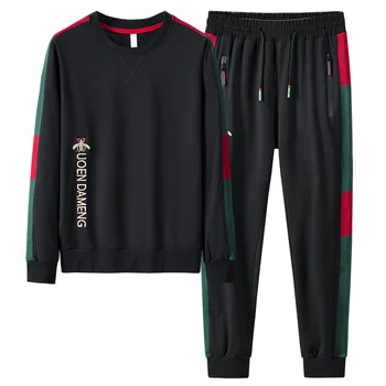 

Autumn Cotton Set Embroidery Men's Casual O-neck Long Sleeve Fashion Sports Tracksuit Sport Suit Men Two Piece Sweatshirts Pants