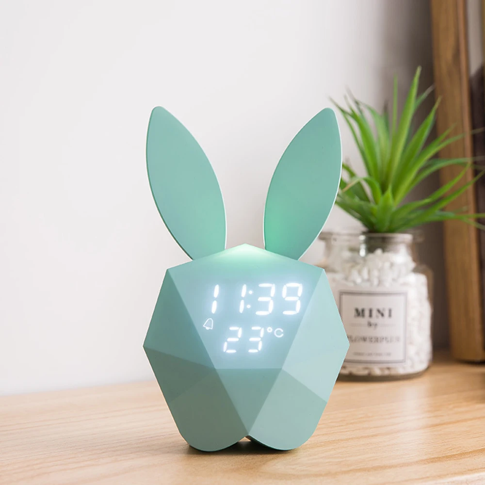 

Usb charger Bunny Light Senior Bluetooth Alarm Clock Night Light Student Charging LED Sensor Light Smart Home Party Gift Light