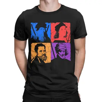 

Michelangelo Leonardo Donatello Raphael T-Shirts for Men Crazy 100% Cotton Tee Shirt Crew Neck Short Sleeve T Shirts Plus Size