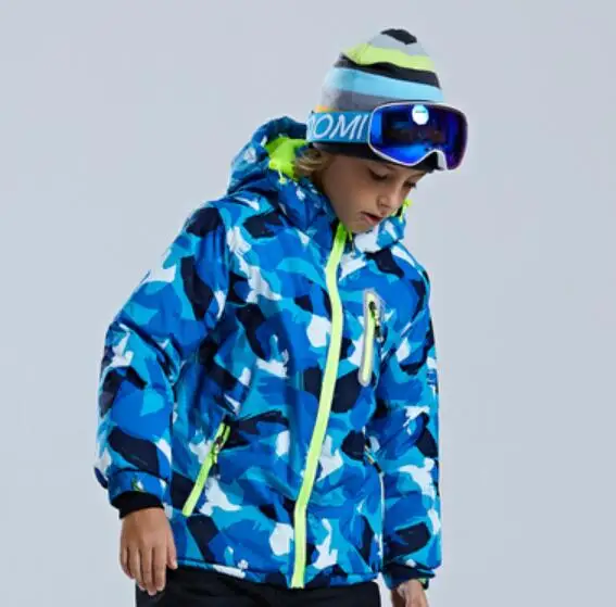 1 jacket color 4 Детский лыжный костюм Лыжная куртка с комбинезоном для мальчиков и девочек комплект из 2 предметов, водонепроницаемая плотная верхняя одежда, теплые костюмы для русской зимы - Цвет: 1 jacket color 4