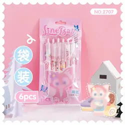 IiKawa – stylo à pression noir 0.5mm, mignon, pour fille, étudiant, Signature, dessin animé, apprentissage, papeterie de bureau, cadeau 