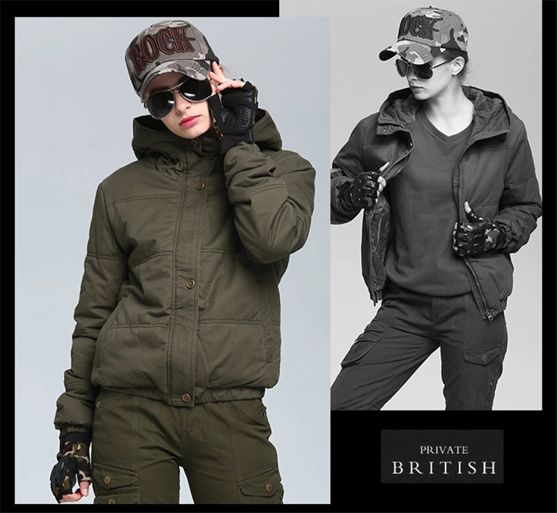 Уличная Военная Боевая зимняя куртка женская камуфляжная теплая хлопковая тренировочная армейская модная куртка Треккинговая походная тактическая куртка