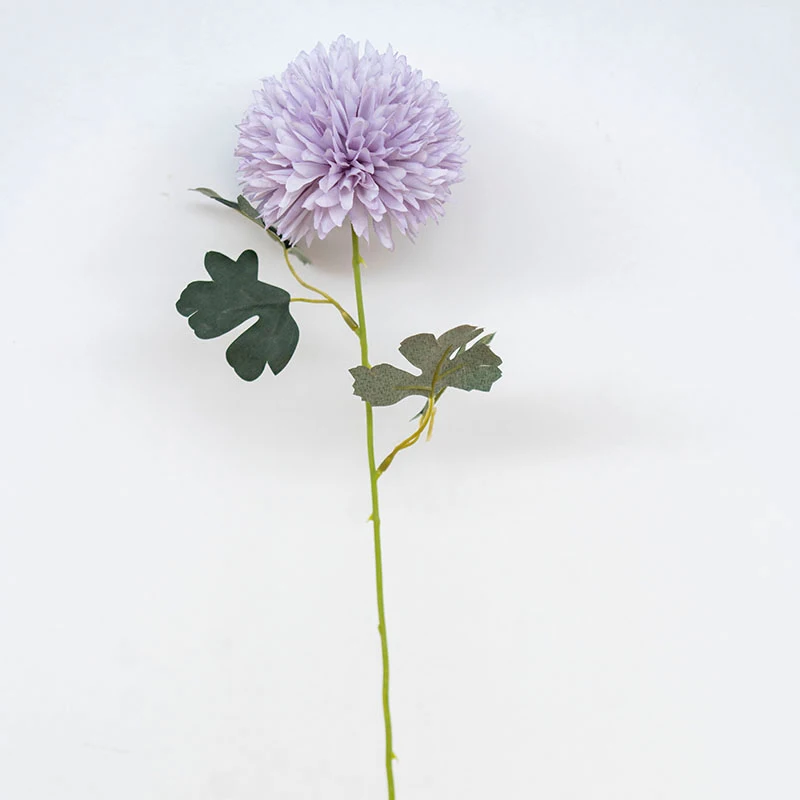 Один большой Настольный теннис Хризантема моделирование вышивка шелк искусственный цветок украшения для свадьбы - Цвет: Фиолетовый
