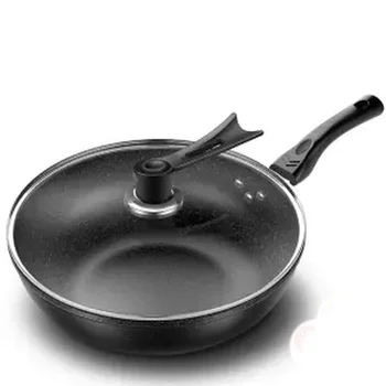 

Maifan Stone Wok 34CM32CM30CM Household Wok with Less Smoke and Non-stick Wok Pancake Pan Cast Iron Pots and Pans Wok Pans