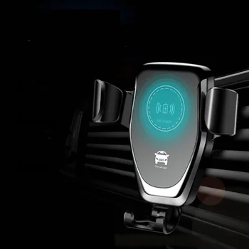 チー車のワイヤレス充電器高速車の充電器インテリジェント重力空気ベント電話ホルダー 10 ワット (サポートアプリ見つける車)