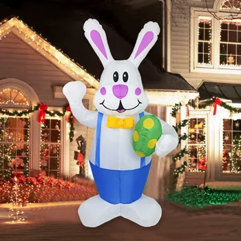 150Cm Roze/Blauw Opblaasbare Pasen Konijn Schattige Bunny Led Verlichting Opblaasbare Outdoor Tuin Decoraties Beeldje Konijn Voor Pasen