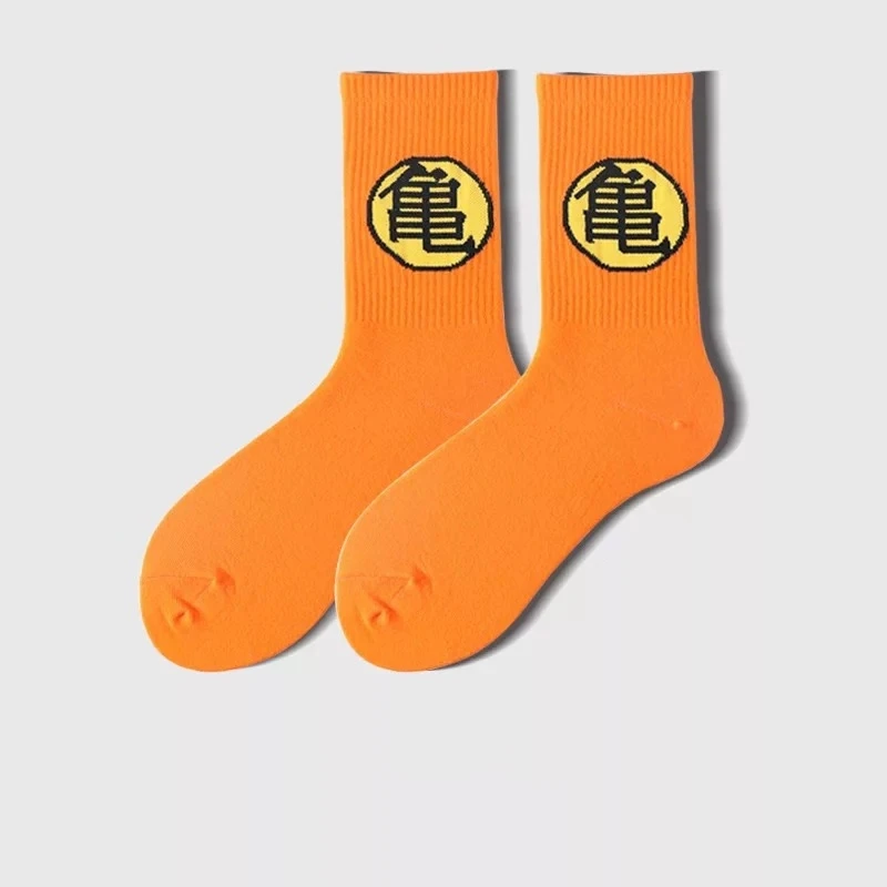 Мужские осенне-зимние хлопковые носки с рисунком из мультфильма «Драконий жемчуг Z», забавные мужские носки, Harajuku, японские аниме, трендовые уличные носки с принтом - Цвет: A2