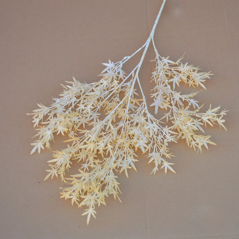 JAROWN Champagne Wedding DIY Flower Material Artificial Plant Leaves Maple Leaf Eucalyptus Fern Grass Home Decoration (18)