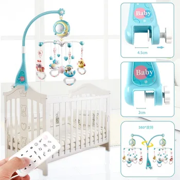 

Baby Bed Rattle Bell Baby Crib Mobile Toy Holder Rotating Mobile Bed Musical Box Projection 0-18 Months Music Bedside Bell