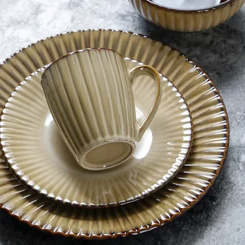 

Tableware Ceramic Dinner Plate Set Dish 8/10 Inch Porcelain Cute Dessert Plate Dinnerware Creative Personality Bowl Cup