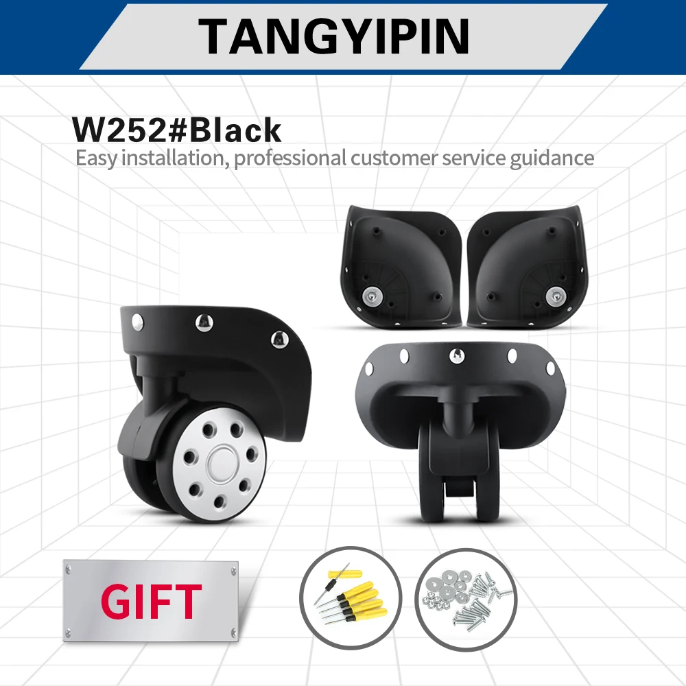 TANGYIPIN W252 Trolley toolbox wheels audio cosmetic case repair accessories replacement non-slip colored mute universal wheel