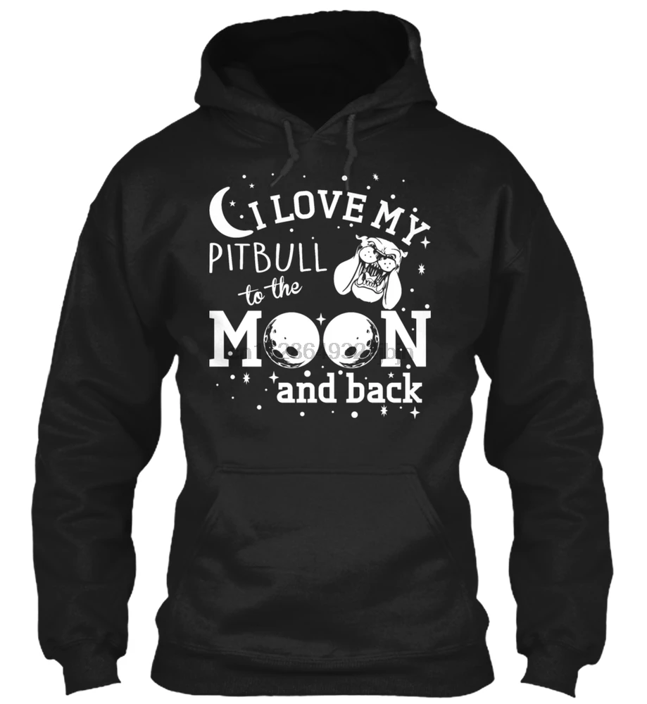 Мужская толстовка с длинным рукавом с надписью «I Love My Pitbull Dog To The Moon And Ba», женская уличная одежда