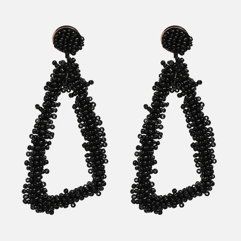 Ztech 32 Za черные Висячие висячие серьги в виде цветка из бисера для женщин, подарок, серьги с геометрическим кристаллом из смолы