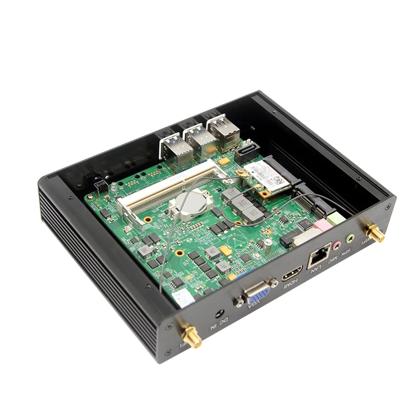 MSECORE 2955U i3-4020Y безвентиляторный мини ПК Windows 10 HTPC промышленный настольный компьютер intel linux intel VGA HDMI wifi