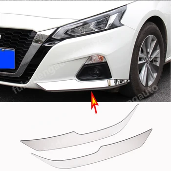

2PCS For Nissan Teana Altima 2019-2020 Front Bumper Protection Strip Moulding Cover Trim stainless Carbon fiber Car Styling