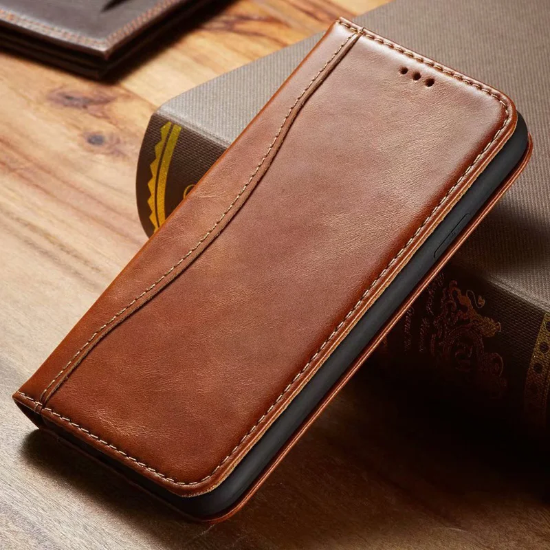 Чехол из натуральной коровьей кожи для iPhone 11 Pro Max Book Wallet Магнитный