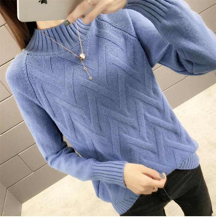 TIGENA Fall Winter Pullover Sweater Women Long Sleeve Turtleneck Sweater Female Korean Yellow Blue Green Warm Jumper Women