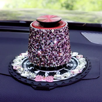

Bling Bling Beautiful Car Dashboard Ornament Perfume Air Freshener Container Stand with Crystals for Auto Interior Styling