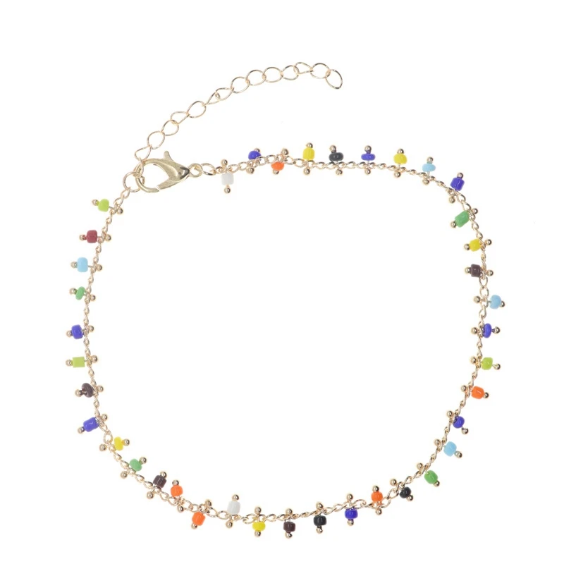 

MISANANRYNE Trendy Foot Jewelry Colorful Crystal Rhinestone Anklet Summer Barefoot Anklet Leg Bracelets Gift for Women Girl