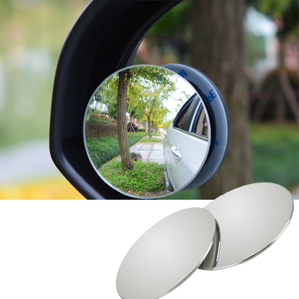 

360 Degree Round Car Mirror 50mm Wide Angle Frameless Convex Mirror Blind Spot Rearview Parking Mirror