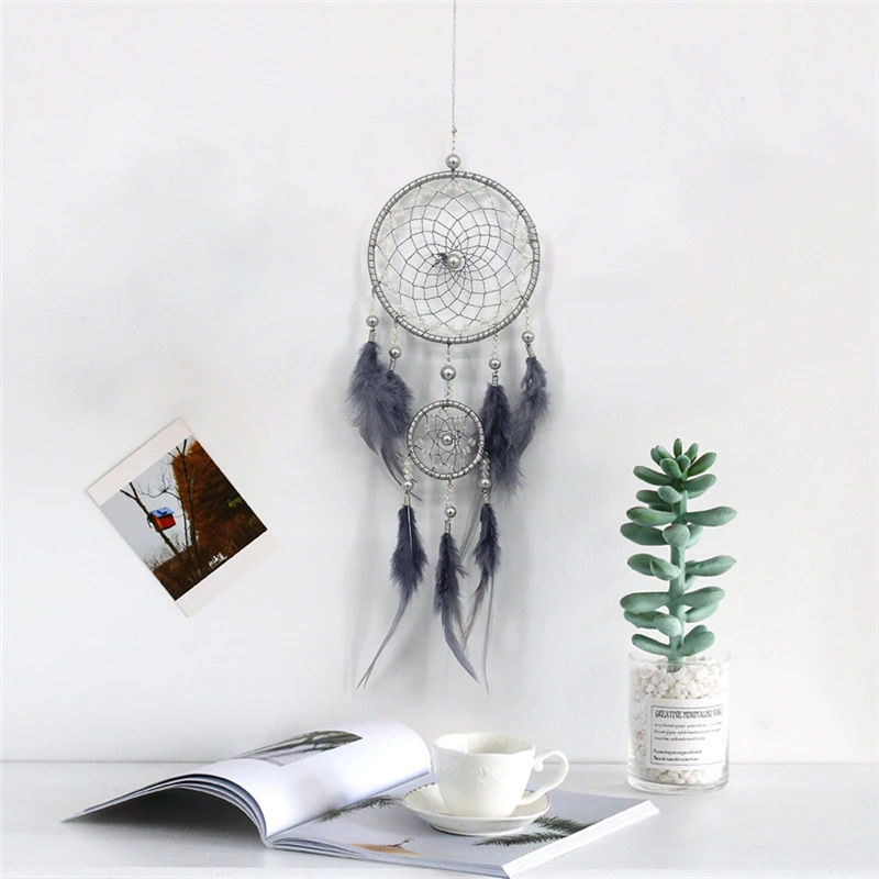 

Girl's Gifts Mini Round Dream Catchers Metal Ring Hoop DIY Wedding Home Decorations Wall Hanging Bedding Dreamcatcher MS0086