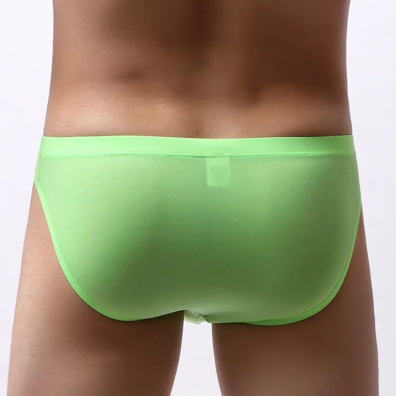 Пикантные мужские трусы дышащие брифы из искусственного шелка летние U образное
