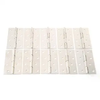 

10pcs Stainless Steel Hinge Connectors 8 Holes High Strength Cabinet Cupboard Interior Door Hinges Furniture Hardware