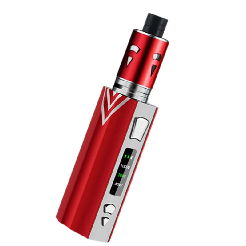Горячая XD-100W Vape Kit 2000 мАч встроенный аккумулятор со светодиодным экраном Vape огромный пар электронная сигарета испаритель - Цвет: Red