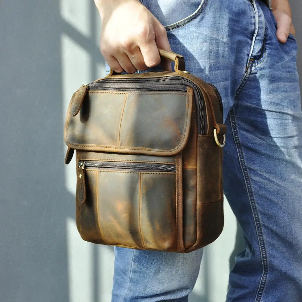 Quality Original Leather Male Casual font b Shoulder b font Messenger font b bag b font