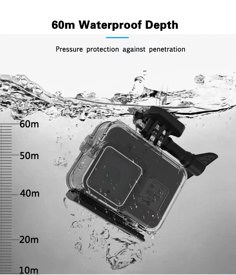 Mcoplus 60 м/196ft подводный водонепроницаемый чехол для GoPro Hero 8 защитный корпус крышка объектива камеры Дайвинг аксессуары для плавания