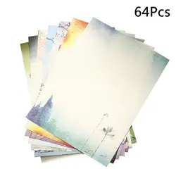 Juego de papel de escritura Retro de estilo chino, papel de carta Vintage, papelería, patrones mixtos, 64 Uds.