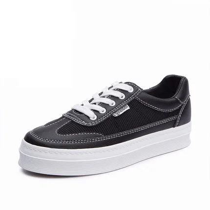 Small white shoes female summer breathable mesh thick bottom shoes new wild Brock casual shoes - Цвет: 1