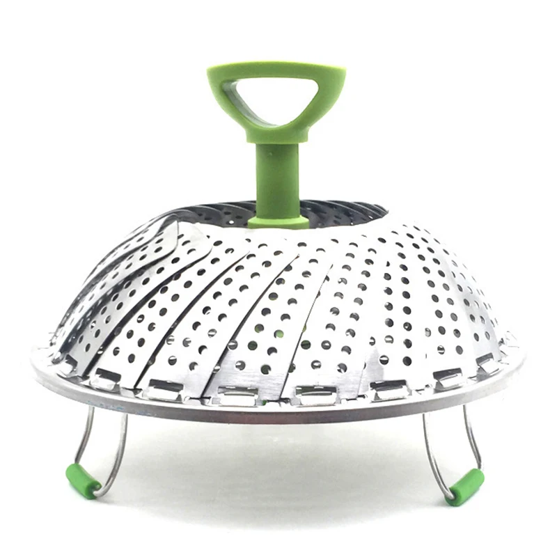 Steamer Basket Stainless Steel Vegetable Steamer Basket Folding Steamer Insert for Veggie Fish Seafood Cooking(the maximum diam