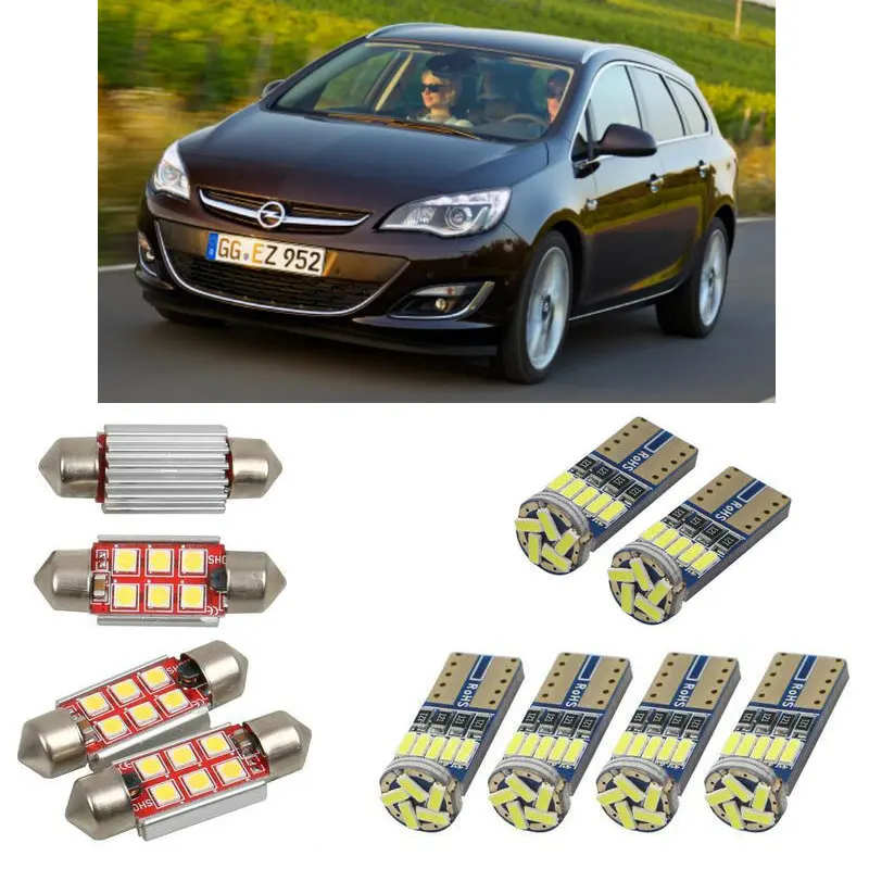 Внутренний светодиодный автомобильный светильник s для Opel astra j sports tourer p10 лампы для автомобилей номерной знак светильник 8 шт