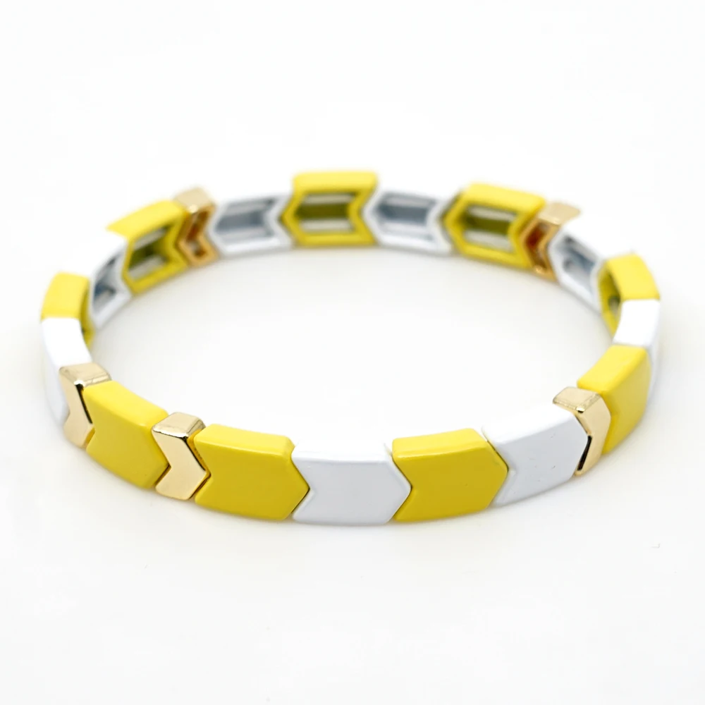 

Shinus Enamel Tile Bracelet Women Arrow Bracelet Stackable Stretch Armband Bangles Pulseras Mujer 2019 Bohemian Summer Jewelry