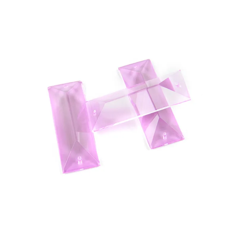 lilac 22x63 мм Хрустальная треугольная подвеска Разноцветные кристаллы части для люстры педанты хрустальной люстры - Цвет: lilac