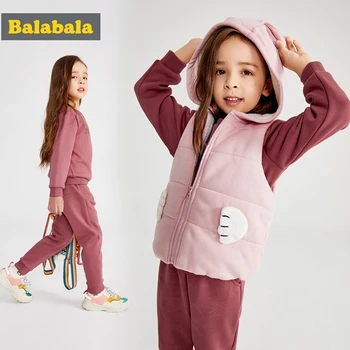 

Balabala Toddler Girls Clothes set kids Autumn Winter coat+Pants Christmas clothes Girls printed Outfits Sport Suit Children set