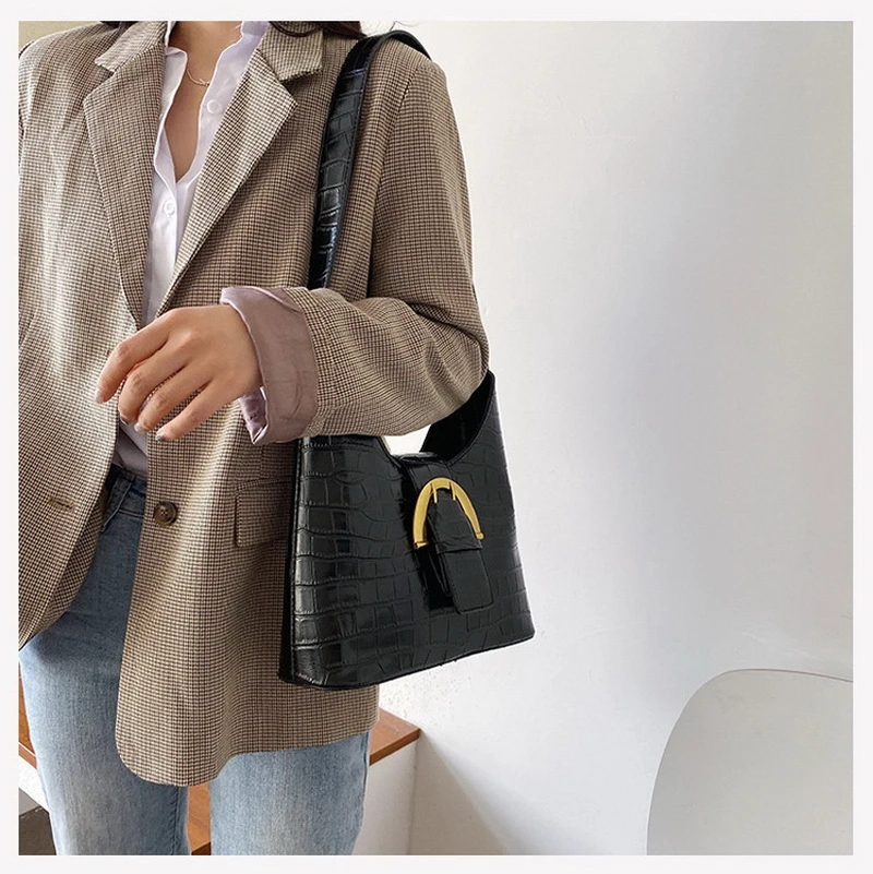 Anslot роскошные дизайнерские сумки на плечо женская сумка Аллигатор узор сумки через плечо дамы пряжки сумки женские сумки HPS752